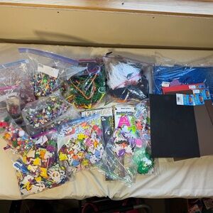 Kids Craft Supplies Bead Sequins Glitter Stickers Bundle